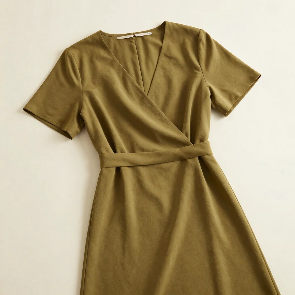 Draped Tencel Wrap Dress
